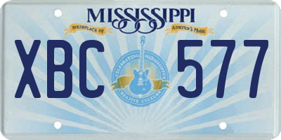 MS license plate XBC577