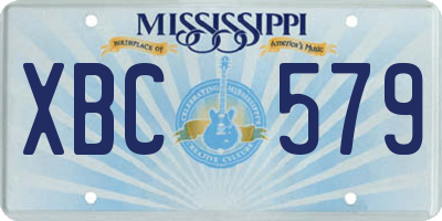 MS license plate XBC579