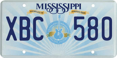 MS license plate XBC580