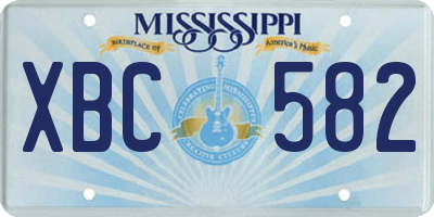 MS license plate XBC582