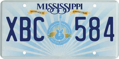MS license plate XBC584