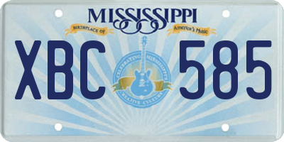 MS license plate XBC585