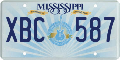 MS license plate XBC587