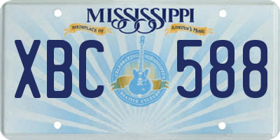 MS license plate XBC588
