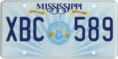 MS license plate XBC589