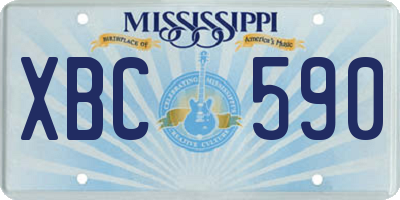 MS license plate XBC590