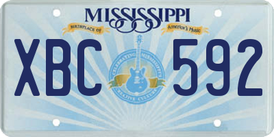 MS license plate XBC592
