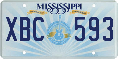MS license plate XBC593