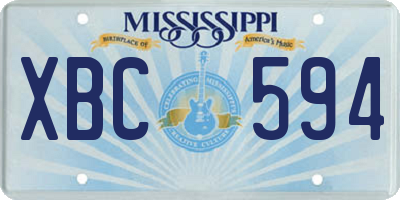MS license plate XBC594