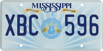 MS license plate XBC596