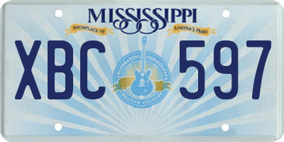 MS license plate XBC597