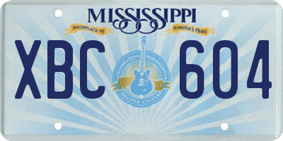 MS license plate XBC604