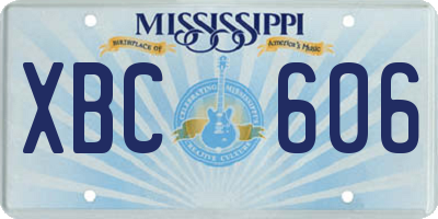MS license plate XBC606