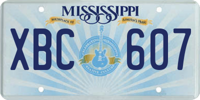 MS license plate XBC607