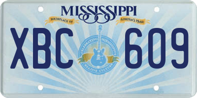 MS license plate XBC609