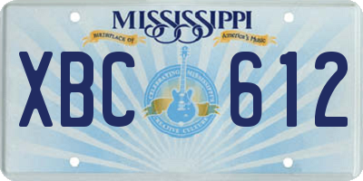 MS license plate XBC612