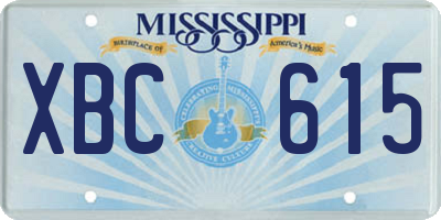 MS license plate XBC615