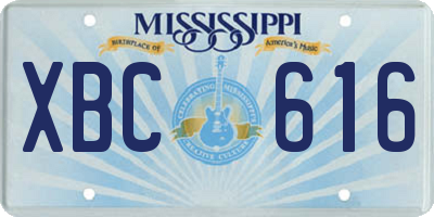 MS license plate XBC616