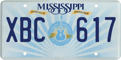MS license plate XBC617