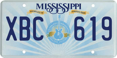 MS license plate XBC619