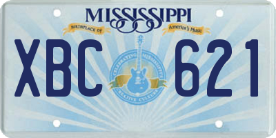 MS license plate XBC621