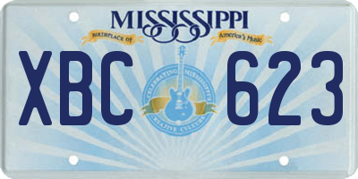 MS license plate XBC623