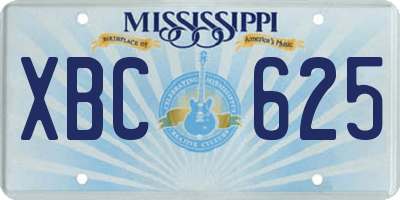 MS license plate XBC625