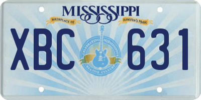 MS license plate XBC631
