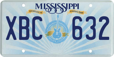 MS license plate XBC632