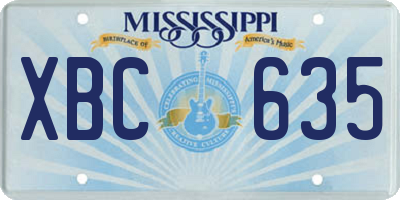 MS license plate XBC635