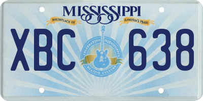 MS license plate XBC638