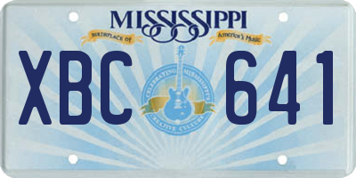 MS license plate XBC641