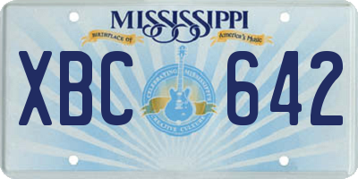 MS license plate XBC642