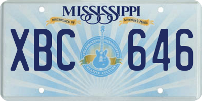 MS license plate XBC646