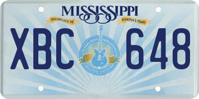 MS license plate XBC648