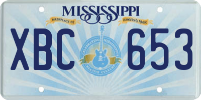 MS license plate XBC653