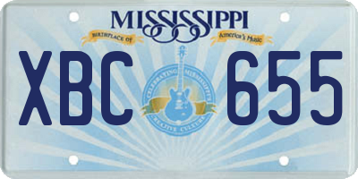 MS license plate XBC655
