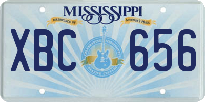 MS license plate XBC656