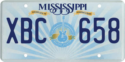 MS license plate XBC658