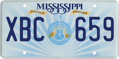 MS license plate XBC659