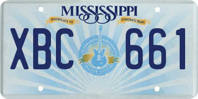 MS license plate XBC661