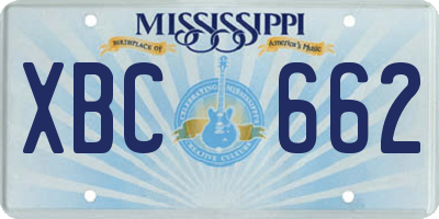 MS license plate XBC662