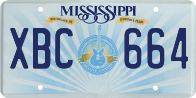 MS license plate XBC664