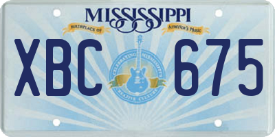 MS license plate XBC675