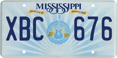 MS license plate XBC676