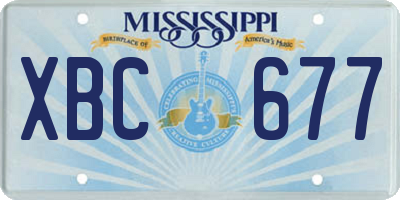 MS license plate XBC677