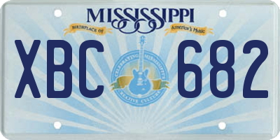 MS license plate XBC682