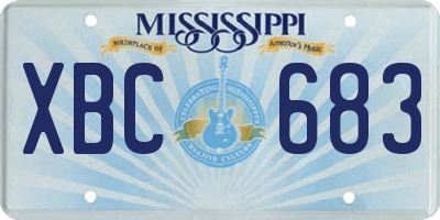 MS license plate XBC683