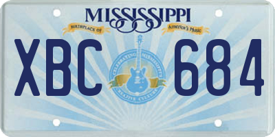MS license plate XBC684