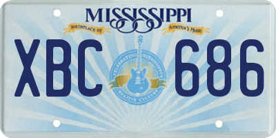MS license plate XBC686
